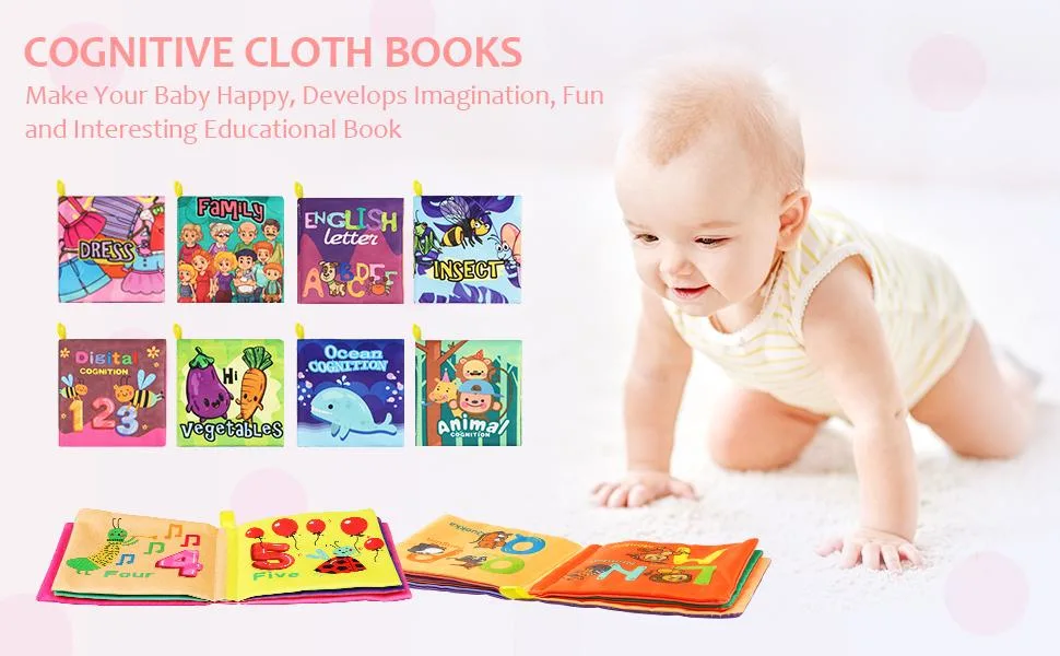 Custom Crinkle Fabric Children Cloth Book with CE Certification for Toddlers Baby Playing Toys