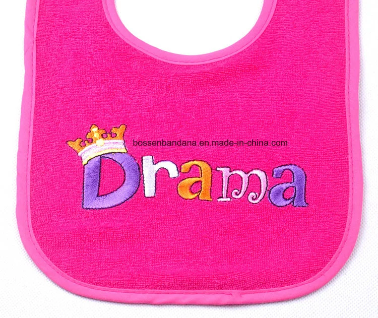 China Factory OEM Produce Customized Design Embroidery Cotton Knit Baby Toddler Bib