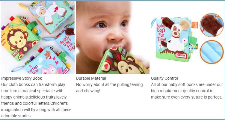 Custom Crinkle Fabric Children Cloth Book with CE Certification for Toddlers Baby Playing Toys