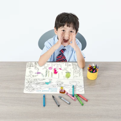 Anti Wrinkle Silicone Pads Drawing Pad Learning Placemat for Kids Educational